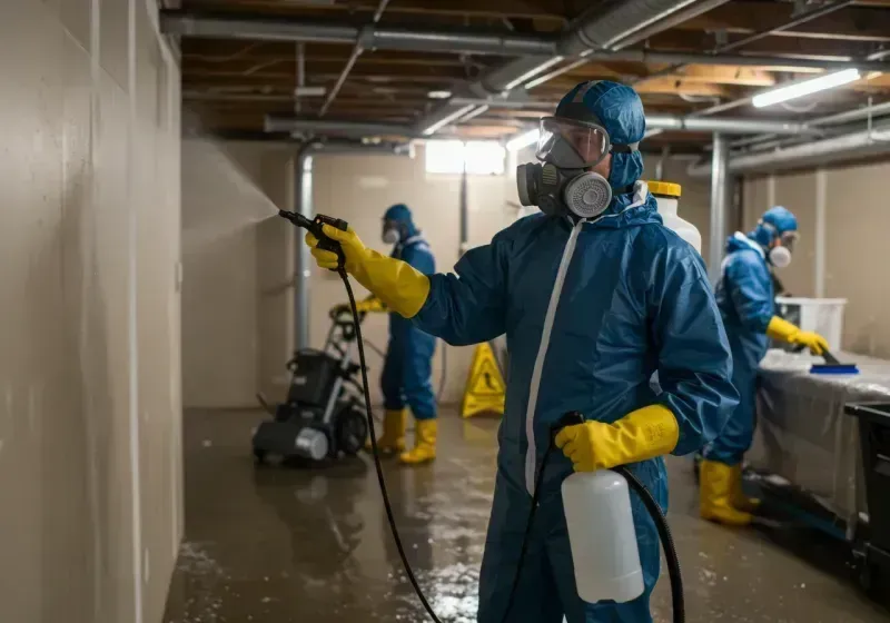 Basement Sanitization and Antimicrobial Treatment process in East Concord, NH