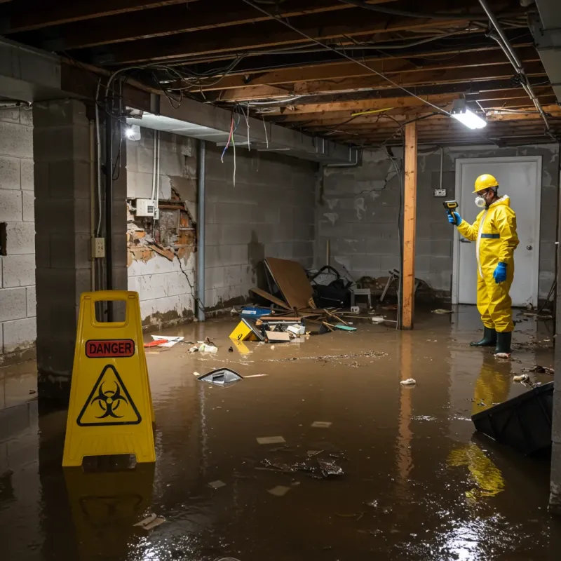 Flooded Basement Electrical Hazard in East Concord, NH Property