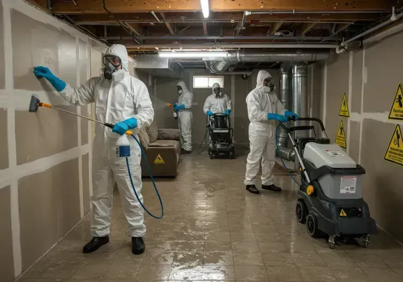 Basement Moisture Removal and Structural Drying process in East Concord, NH